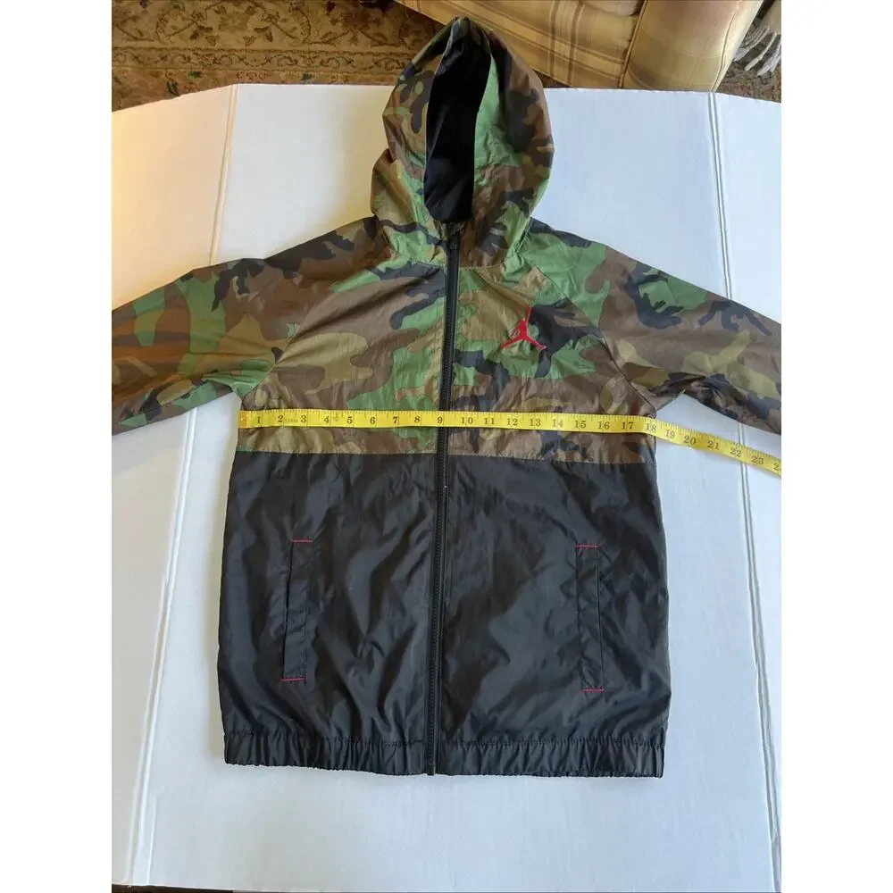Air Jordan Jumpman Camo Full Zip Windbreaker Jacket Youth L (12-13) Hooded Retro